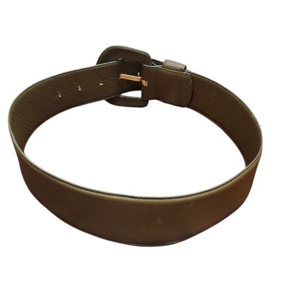 Charter Club Belt Genuine Green Leather Gold Tone Prong Women's Size S - Picture 5 of 9